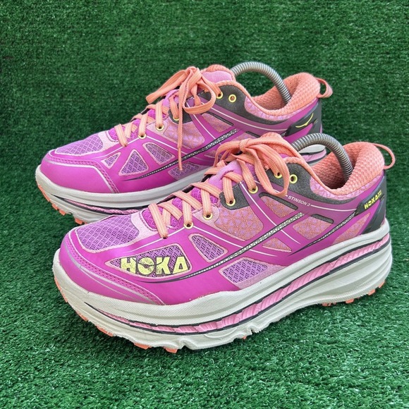 Hoka One One Shoes - Hoka One One Stinson 3 ATR Womens 10 Pink Coral Trail Running Shoes 1008327 FFCR